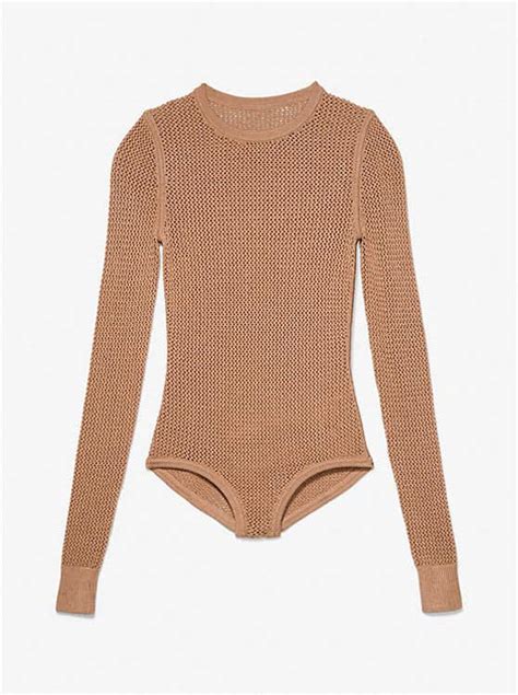 michael kors body suit mesh armsblack|Stretch Viscose Mesh Bodysuit .